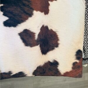 Cow Print Faux Fur Pillow Cover